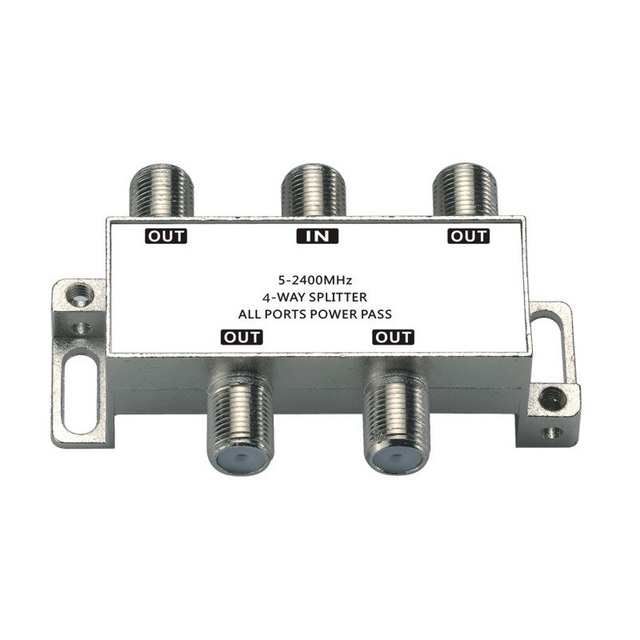 High Isolation and High Shielding 4-Way CATV Digital TV Antenna Splitter 5-2400 MHz Radio & TV Accessory