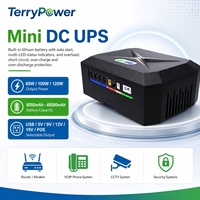 TerryPower Mini DC UPS 60W-120W avec batterie au lithium intégrée, sortie POE 5V/9V/12V/19V, alimentation de secours pour routeur, CCTV, modem