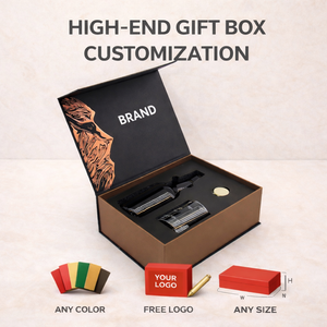 Caja de Vino Negra Personalizada de Fábrica |   Logotipo Gratuito con Inserto Personalizado y Múltiples Acabados para Vino Tinto, Licores, <span class=keywords><strong>Vodka</strong></span> y Bebidas - Product Image 1