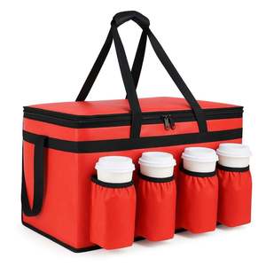 Food Catering Bag Insulated Large Bags Cooler Bags with Waterproof Carrier Geometric Food Delivery Bag & 4 Cup Holders - Product Image 2