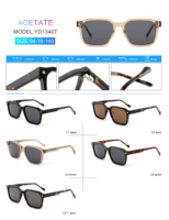 Lunettes de soleil polarisées personnalisées avec logo, monture carrée en acétate, style tendance, protection solaire, vente en gros usine 2026