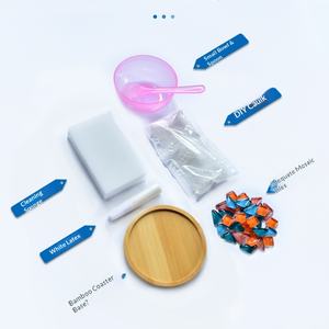 Kit de Materiales para Manualidades Creativas de Posavasos de Vidrio con Mosaico, para Niños, Dí<span class=keywords><strong>a</strong></span> del Padre, Jardín de Infancia, Juguete de Collage - Product Image 4