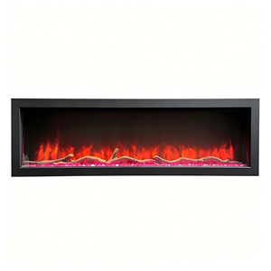 Cheminée électrique murale moderne, application intelligente, commande vocale Google Assistant, 7 couleurs <span class=keywords><strong>de</strong></span> flamme modifiables, utilisation domestique et hôtelière - Product Image 1