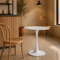 Table à manger ronde en forme de tulipe blanche, moderne et minimaliste, certifiée SGS BIFMA ISO9001, pour la maison, l'hôtel, le restaurant, vente en gros OEM ODM
