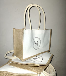 Bolsas de <span class=keywords><strong>Yute</strong></span> 2022 con Logotipo Personalizado, Diseño de Letras, Totalmente Blancas, de Lona Impermeable con Interior Laminado, Bolsas de <span class=keywords><strong>Yute</strong></span> para Compras - Product Image 5