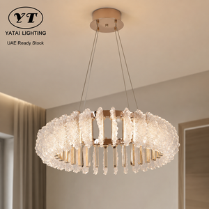 Lámpara de araña moderna de hierro con acabado dorado, diseño de anillo redondo LED tricolor para comedor, sala de estar, decoración interior del hogar - Product Image 1