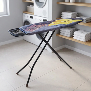Nelya Tabla de Planchar Portátil de Estilo Europeo Moderno, Ajustable, Plegable, de Tela Resistente con Soporte de Acero y Cubierta para Armario, para el Hogar - Product Image 2