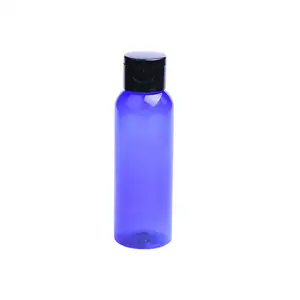 Fabrika doğrudan satış şeffaf mavi PET yuvarlak omuzlar plastik şişe ile şampuan şişesi Flip kap seyahat şampuan şişesi s Set