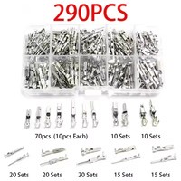 290 pièces de connecteurs de câbles plats - assortiment de connecteurs, boîte de connecteurs de câbles pour voitures, ensemble de bornes de connecteurs de câbles pour voitures