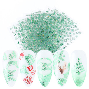 Rouge vert noël nail art autocollants neige wapiti personnalisé ongles décalcomanies <span class=keywords><strong>hiver</strong></span> flocon de neige ongles autocollants pour manucure - Product Image 6