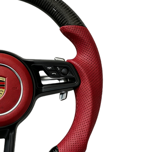 Volant personnalisé en fibre de carbone YOUTOO pour Porsche Cayenne 2008-2018, cuir perforé, remplacement sportif, non destructif - Product Image 4