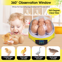 Meilleur Prix Mini Incubateur Solaire Entièrement Automatique Numérique 7 Œufs de Poulet, Canard, Oie, Machine à Couver à Vendre