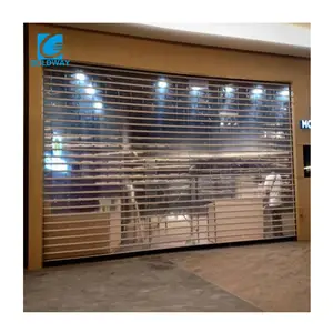 AluminuPolycarbonate PC Plastic Glass Transparent Clear Crystal Roller Shutters Rolling Up Doors for Commercial Store