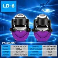 Lentille de projecteur LED pour voiture 3 pouces SFIDA LD-6, 40W/50W, lentille de projecteur Bi LED pour kit de rénovation de phares de voiture