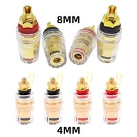 Connecteur banane en cuivre plaqué or 4mm filetage moyen amplificateur haut-parleur cosse borne de liaison fiche banane prise M4 M8