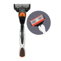 Rasoir pour homme sans fil, système de rasage avec 5 lames remplaçables, 4 recharges, 1 cartouche