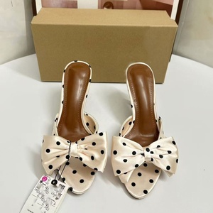 Nuevas Sandalias de Tacón Alto con Lazo y Diseño de Puntos para Mujer, Elegantes, con Punta Abierta, para Verano 2026 - Product Image 1