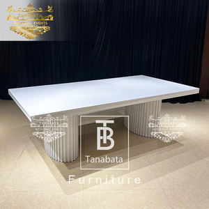Elegante mesa de comedor de restaurante de MDF blanco de boda con 8 sillas - Product Image 6