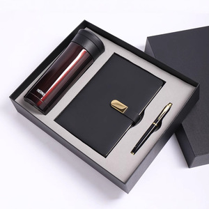 Set de regalo empresarial de taza térmica, cuaderno y bolígrafo metálico para uso en la oficina y el hogar - Product Image 1