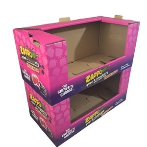 Sacoche en carton personnalisée de Sam's WM Bonbons à grignoter Boîte de présentation en carton ondulé empilable PDQ <span class=keywords><strong>pour</strong></span> supermarché - Product Image 1