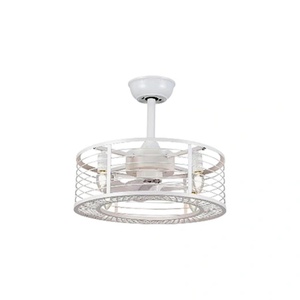 42-inch industrial LED <b>ceiling</b> fan <b>light</b> for the living room and bedroom, with plastic blade cage and <b>remote</b> <b>control</b> - Product Image 1