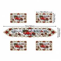 Nouvel ensemble de chemin de table et de sets de table 2027, motif bonhomme de neige de Noël, style vintage en dentelle, 100% polyester, lavable, pour la maison et les fêtes, pour l'exportation