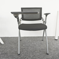 Chaise de bureau et de formation pliable moderne QINGSHUAI M03 avec roulettes et accoudoirs, cadre en aluminium pour utilisation en conférence