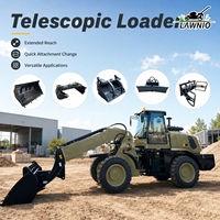 Cargadora telescópica LAWNIO 280 en stock con convertidor de par hidráulico y movimiento de alta y baja velocidad para trabajos municipales, cargadora diésel
