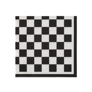 Black And <b>White</b> Checkerboard Paper Napkins Square Double Layer Party Tableware 330mmx2 - Product Image 5