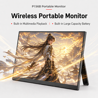 Moniteur portable OEM 15,6 pouces FHD IPS avec lecteur multimédia, haut-parleurs intégrés, prise en charge de plusieurs langues et batterie