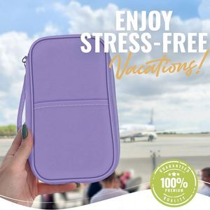 Free Sample Custom Portable <b>Travel</b> Passport <b>Holder</b> Wallet Family Passport <b>Documents</b> Organizer with RFID Blocking for Family 6 - Product Image 2