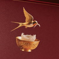 Boîte cadeau de luxe écologique à double couche avec couvercle magnétique et tiroir, plaque logo personnalisée, pour tonique de nid d'oiseau, OEM ODM