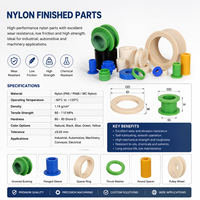 Pièces usinées en nylon PA6 PU multicolores, bobine à bride, bague d'étanchéité, douille conique, collier, entretoise, tube, plastique sur mesure pour usine