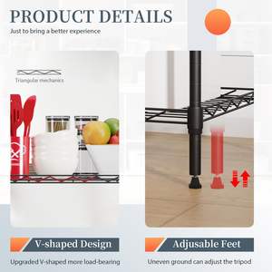 Estantería de almacenamiento de 5 niveles para el hogar, cocina, oficina, organizador, Soporte de alambre resistente de Metal, estantes de almacenamiento de utilidad ajustables - Product Image 6