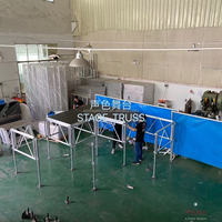 Scène d'assemblage en alliage d'aluminium 3,66x3,66 m avec hauteur réglable pour spectacle, mariage, événement, plateforme de scène 1,22*1,22