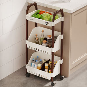 Chariot <span class=keywords><strong>de</strong></span> <span class=keywords><strong>rangement</strong></span> mobile à <span class=keywords><strong>roulettes</strong></span> 2/3/4 niveaux, organisateur <span class=keywords><strong>de</strong></span> <span class=keywords><strong>cuisine</strong></span> en plastique, chariot domestique multifonction, <span class=keywords><strong>meuble</strong></span> <span class=keywords><strong>de</strong></span> présentation autoportant - Product Image 3