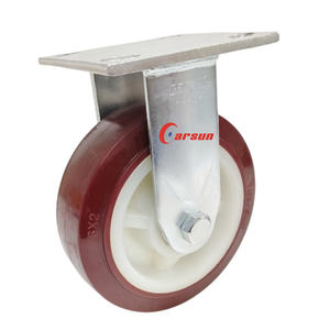 Ruedas Industriales de Alta Resistencia de 6 Pulgadas, Ruedas Sólidas de Poliuretano/Nylon, Rueda Fija Rígida con Rodamiento de Bolas, Superficie Galvanizada con Rosca - Product Image 1