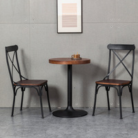 Table à manger en métal au design rétro moderne américain avec chaise de restaurant en fer pour la maison, le bureau et les salles de conférence, idéale pour les salons de thé