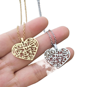 <span class=keywords><strong>Collana</strong></span> <span class=keywords><strong>con</strong></span> Ciondolo Allah in Acciaio Inossidabile, Design Islamico Arabo <span class=keywords><strong>con</strong></span> Incisione di Pace e Palestina, Gioielli alla Moda per Donne - Product Image 1