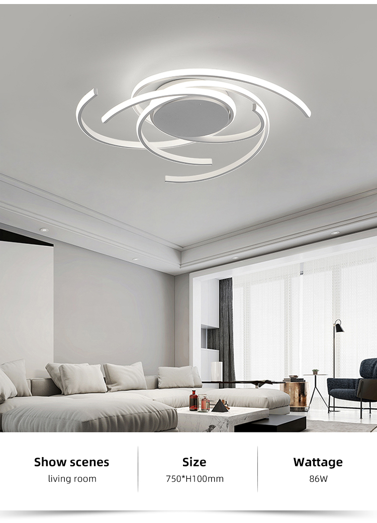 New Design Modern Classic Silica Gel Home Decor Indoor Metal Aluminum Led Ceiling Lighting