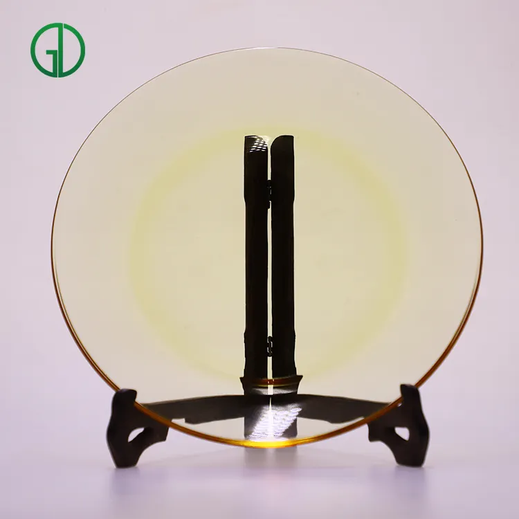 High quality amber glass dish plate heat resistant microwavable dinner plate