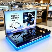 Support d'affichage pour lunettes en acrylique avec éclairage LED, présentoir de comptoir pour lunettes intelligentes éclairé, avec panneau publicitaire rétroéclairé