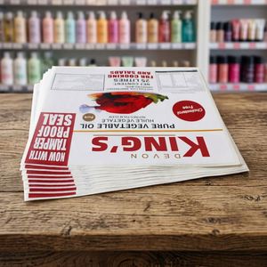 Kings Pure Vegetable Oil Label <b>Self</b> <b>Adhesive</b> Rectangular Paper Offset Printing Oil Proof Packaging Label - Product Image 1