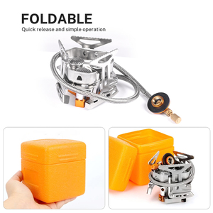 홈풀 가든 자동 3구 버너 스토브 야외 피크닉 캠핑 취사도구 가스 쿠커 휴대용 접이식 캠핑 스토브 - Product Image 4