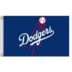 ธงทีม MLB ของจีน ผลิตจากโรงงาน ขายส่ง ธงพิมพ์สองด้าน ขนาด 3x5 ฟุต สำหรับใช้งานกลางแจ้ง ธงทีมลอสแอนเจลิส ดอดเจอร์ส พร้อมห่วงโลหะ 2 จุด - Product Image 4