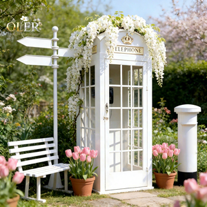 Cabina Telefonica Londinese OEM RTS Rosa Rossa in Metallo per Decorazioni Feste di Compleanno Matrimoni Sfondo Fotografico - Product Image 1