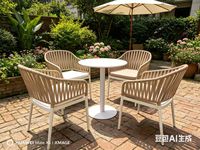 Chaise de salle à manger moderne en plastique PP imitation rotin tressé avec accoudoirs, empilable, imperméable, pour café, extérieur, loisirs