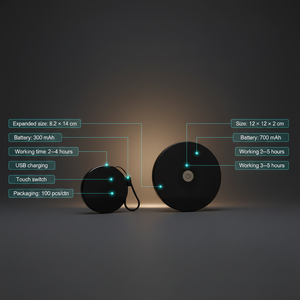 Lampe en papier pliable ronde de poche à commande tactile, rechargeable par USB, abordable, pour la décoration intérieure et les souvenirs - Product Image 3