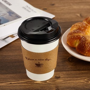 Funda de papel para vasos de café de 10-20 oz, reutilizable y aislante, para uso en cafeterías - Product Image 5