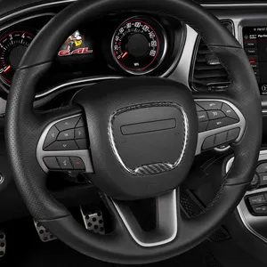 Shasha Carbon Fiber Airbag Cover Decorative Frame Interior Accessories Kit For Dodge Challenger 2015 2016 2017 2023 Models